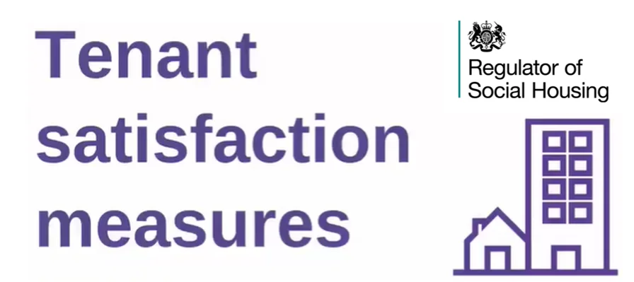 Regulator of Social Housing - Tenant Satisfaction Measures with house and high rise flat icon