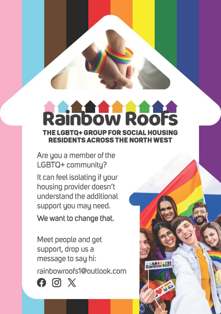 Rainbow Roofs LGBTQ group for social housing poster